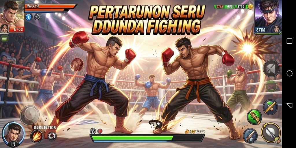 Gameplay menegangkan dengan pertarungan karakter yang dinamis.