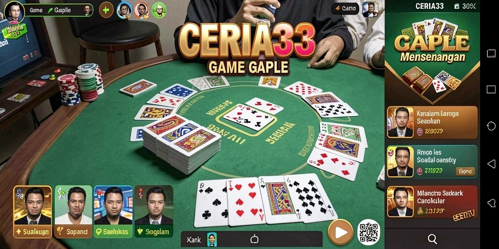 Tampilan menarik dari gameplay Gaple CERIA33 yang seru.