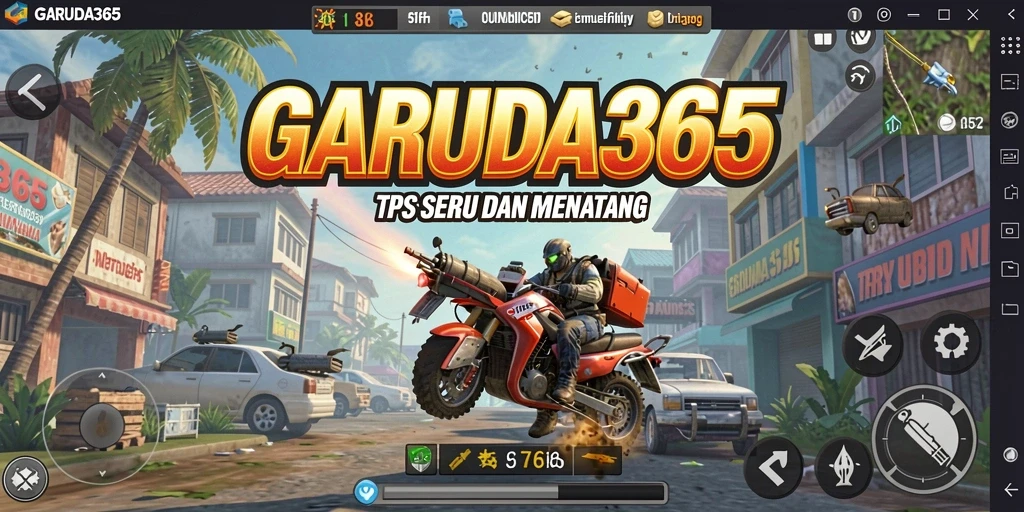Screenshot utama GARUDA365 menampilkan aksi seru dalam gameplay TPS.