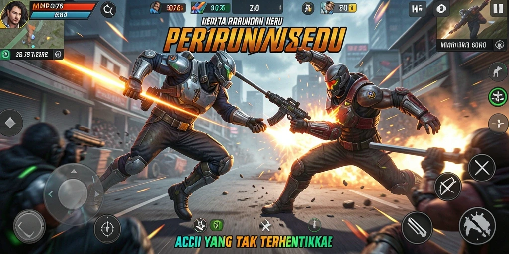 Tangkapan layar MPO76 yang menunjukkan aksi pertempuran mendebarkan dan karakter yang menonjol.