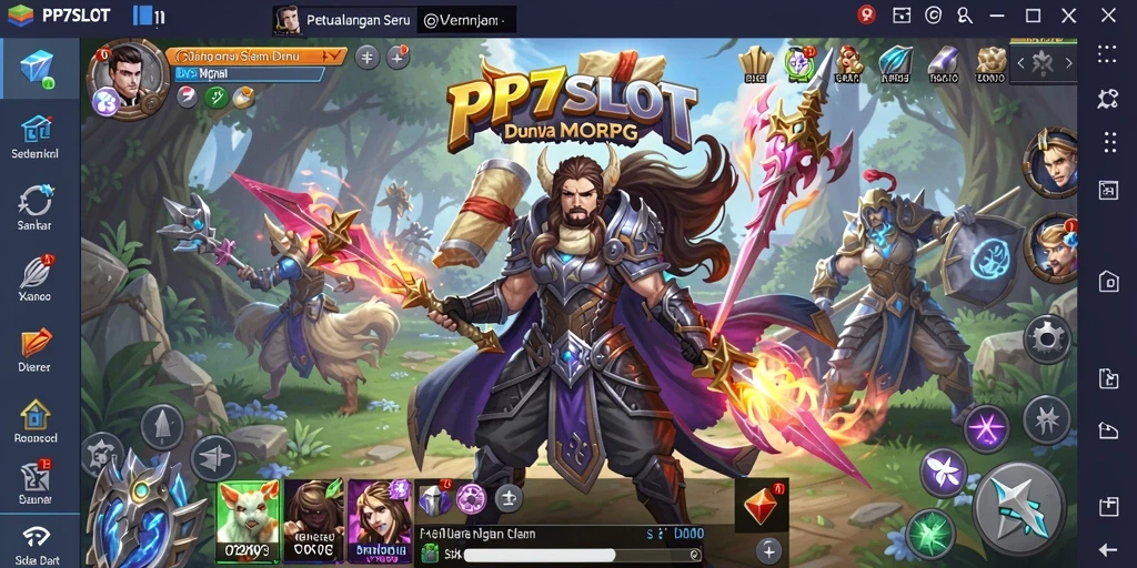 Screenshot PP7SLOT yang menampilkan aksi seru dalam pertempuran MMORPG.