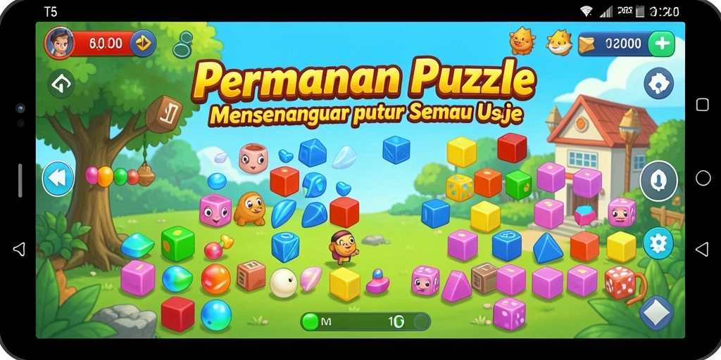 Screenshot T6 menunjukkan gameplay menantang yang penuh warna.