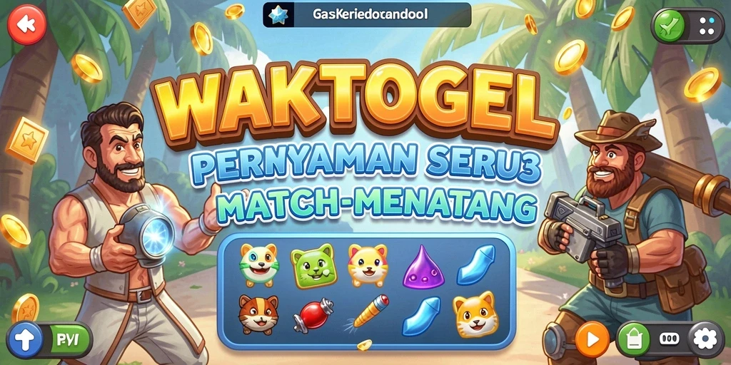 Tampilan menarik gameplay WAKTOGEL dalam suasana Match-3.